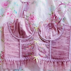 For Love And Lemons Lavender Floral Bra